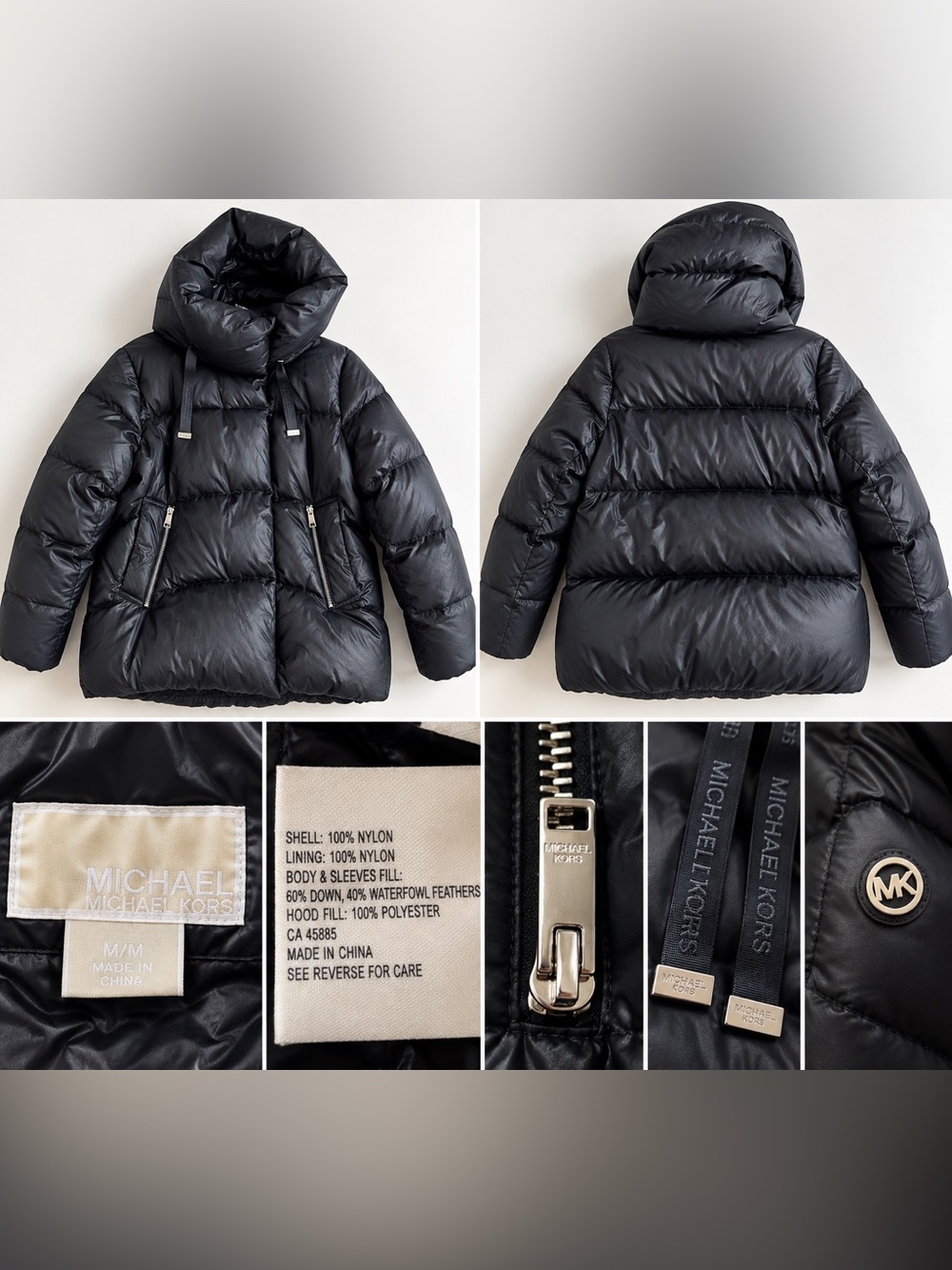 Michael Kors Black Down Puffer Coat Jacket β Size M β Super Warm & Lightweight